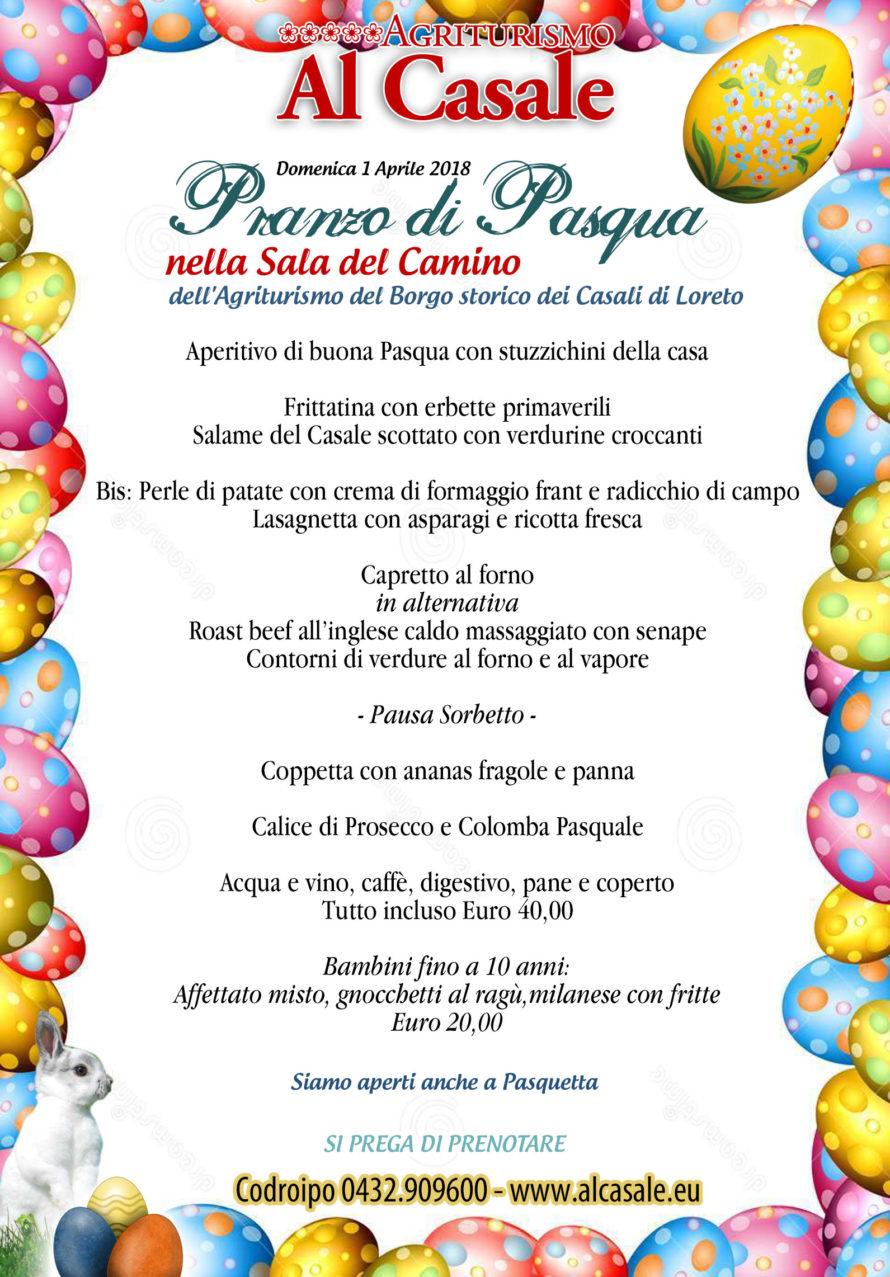 MenuPasqua2018 890x1277 Pranzo di Pasqua 2018 allagriturismo Al Casale di Codroipo