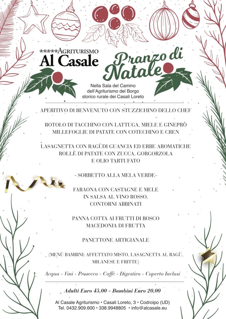 Menu Natale Casale 2018 890x1259 Menù Pranzo di Natale 2018   Agriturismo Al Casale Codroipo