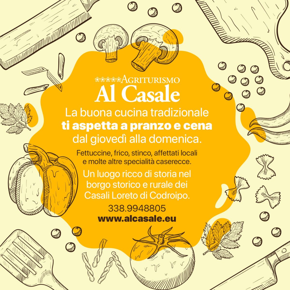 Al Casale Quad 2019 1200x1200 Pranzo e cena dal giovedì alla domenica