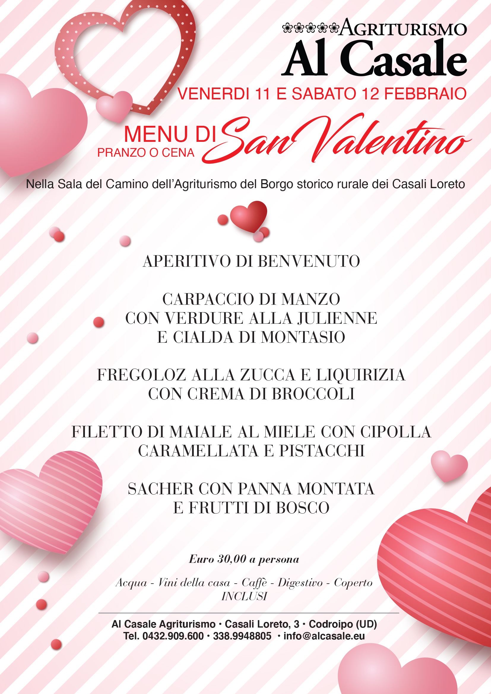 Menu San Valentino Casale 2022 Menù San Valentino 2022   Agriturismo Al Casale Codroipo